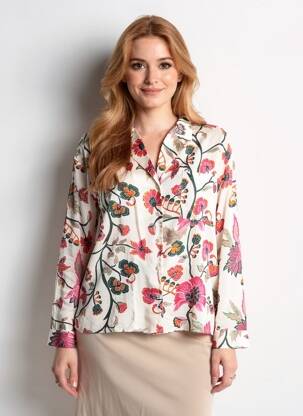 Cămașă imprimeu floral mâneci lungi alb SOPHYLINE femeie
