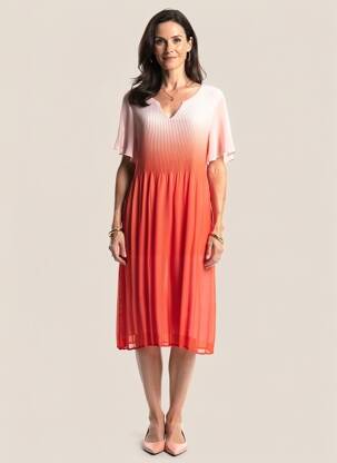 Rochie midi țesătură crep mâneci scurte roz HALOGENE femeie