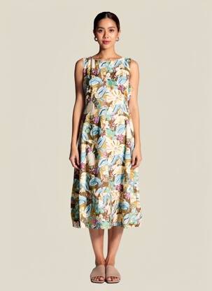 Rochie midi fără mâneci fără mâneci albastru SWEET MISS femeie