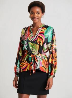 Bluză țesătură poplin mâneci lungi negru GOLD & SILVER femeie