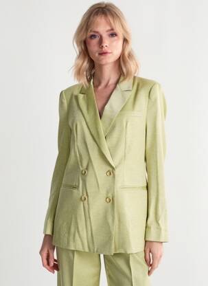 Sacou buzunare verde SEE U SOON femeie