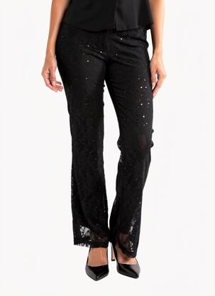 Pantalon slim talie elastică mărime normală negru LOVIKA femeie