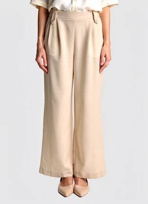 Pantalon larg mărime normală mărime normală bej C'MELODIE femeie