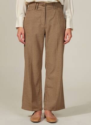 Pantalon drept talie înaltă talie înaltă maro CALIE femeie