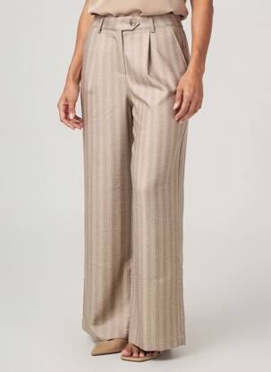 Pantalon evazat talie cu cleme talie înaltă maro CALIE femeie