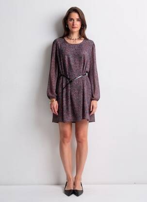 Rochie scurtă croială fluidă mâneci lungi negru GAUDI femeie