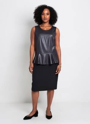 Rochie midi fără mâneci fără mâneci negru PAUL BRIAL femeie