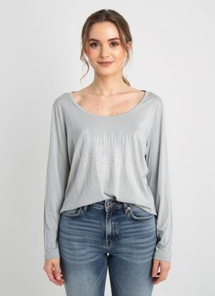 Tricou mâneci lungi mâneci lungi gri PAUL BRIAL femeie