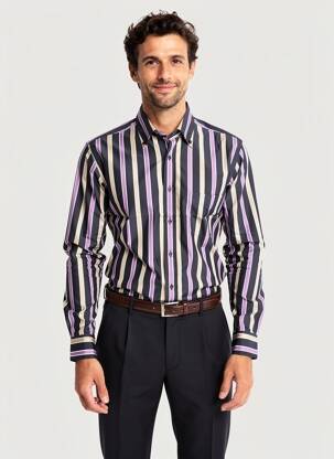 Cămașă cu mâneci lungi buzunare violet PIERRE CARDIN bărbat