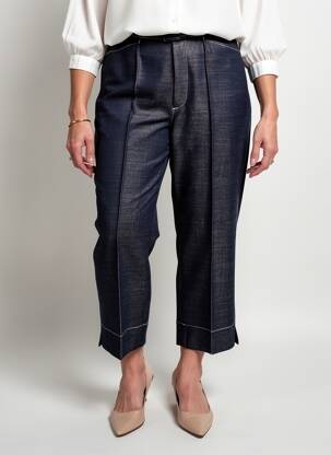 Pantalon 7/8 talie înaltă talie înaltă albastru BRUNO SAINT HILAIRE femeie