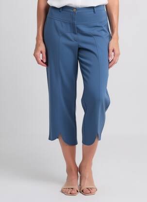 Pantalon trei sferturi talie înaltă talie înaltă albastru EVA KAYAN femeie