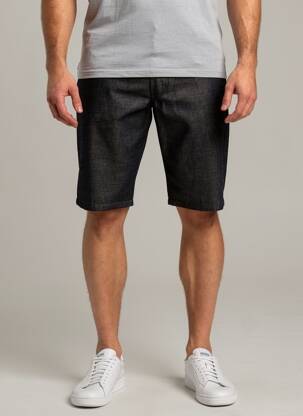 Bermudă țesătură denim talie înaltă negru HUGO BOSS bărbat