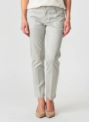Pantalon slim țesătură poplin mărime normală gri BRUNO SAINT HILAIRE femeie
