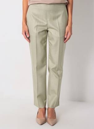 Pantalon drept talie cu cleme talie înaltă verde LECOMTE femeie