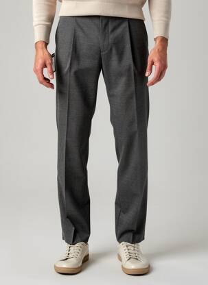 Pantalon drept țesătură melanj mărime normală gri BRUNO SAINT HILAIRE bărbat