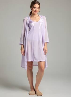 Nuisetă/combinetă efect material satinat violet NEYRET femeie