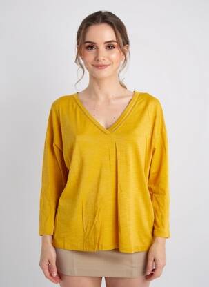 Tricou mâneci 3/4 mâneci 3/4 galben LOLA ESPELETA femeie