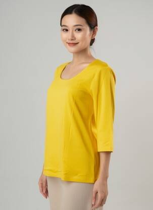 Tricou mâneci 3/4 mâneci 3/4 galben STREET ONE femeie