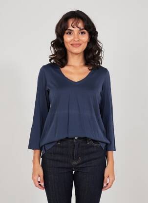 Tricou mâneci 3/4 mâneci 3/4 albastru YERSE femeie