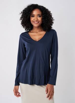 Tricou mâneci lungi mâneci lungi albastru YERSE femeie