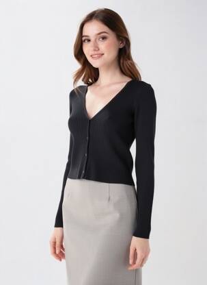 Vestă cu mâneci lungi elasticitate negru SCHOOL RAG femeie