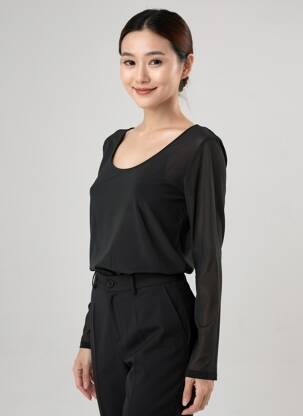 Top mâneci lungi mâneci lungi negru LOLA ESPELETA femeie
