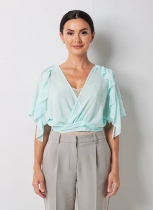 Cardigan petrecut mâneci 3/4 albastru RINASCIMENTO femeie