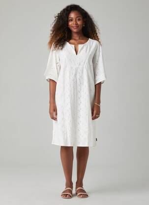 Rochie midi mâneci scurte mâneci scurte alb FREEMAN T.PORTER femeie