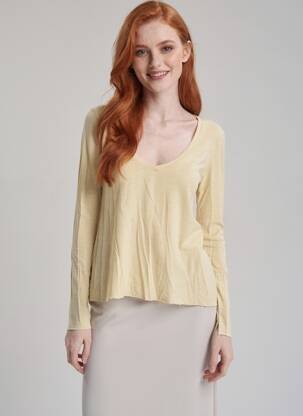 Top elasticitate mâneci lungi verde deschis AMERICAN VINTAGE femeie