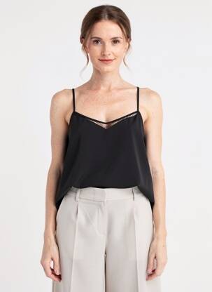 Top croială fluidă fără mâneci negru LPB LES PETITES BOMBES  femeie