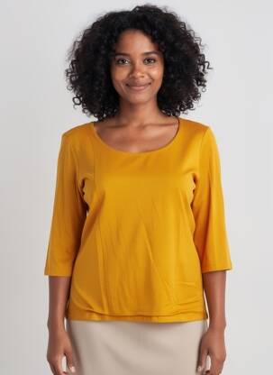 Top țesătură jersey mâneci lungi galben STREET ONE femeie