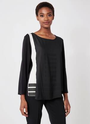 Top mâneci lungi mâneci lungi negru AKELA KEY femeie