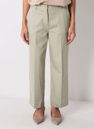 Pantalon drept țesătură crep talie înaltă verde YERSE femeie