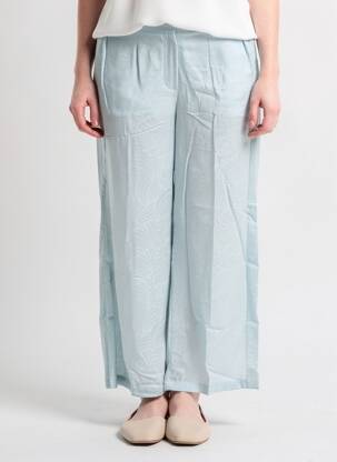 Pantalon larg închidere cu fermoar lateral mărime normală albastru SUNCOO femeie