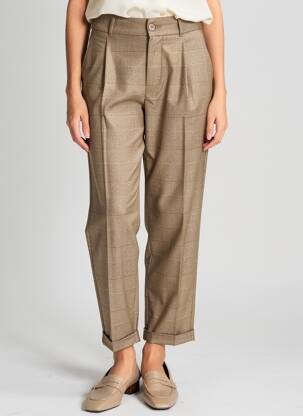 Pantalon chino elasticitate talie înaltă auriu KANOPE femeie
