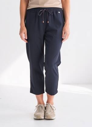 Pantalon 7/8 talie elastică mărime normală albastru AMELIE & AMELIE femeie