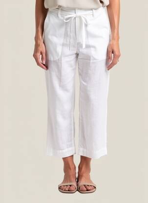Pantalon 7/8 talie elastică mărime normală alb KANOPE femeie