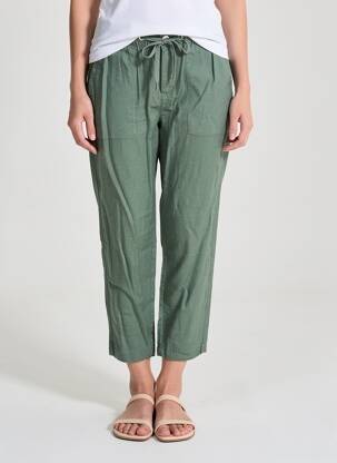 Pantalon 7/8 talie înaltă talie înaltă verde STREET ONE femeie