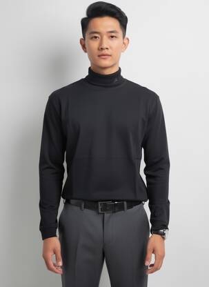 Tricou croială cambrată mâneci lungi negru CBK bărbat