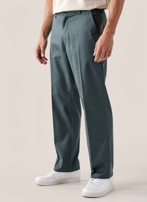 Pantalon drept țesătură poplin mărime normală verde KIPLAY bărbat