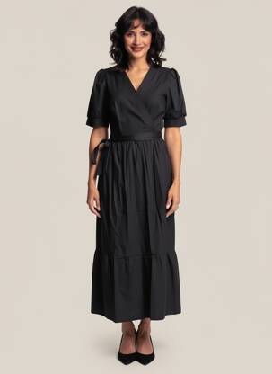 Rochie lungă mâneci scurte mâneci scurte negru DIANA GALLESI femeie