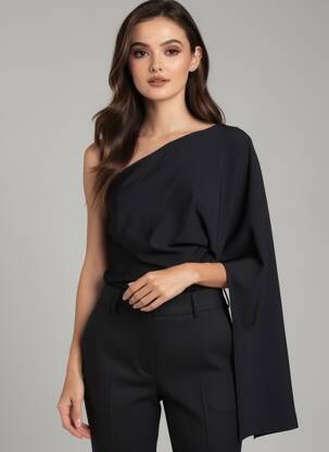 Top mâneci lungi mâneci lungi negru LUMINA femeie