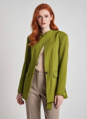 Sacou buzunare verde LUMINA femeie