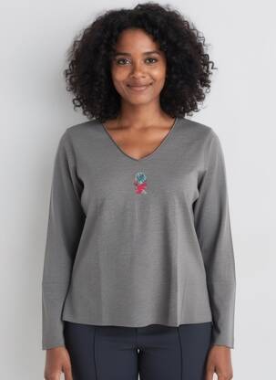 Tricou mâneci lungi mâneci lungi gri DIPLODOCUS femeie