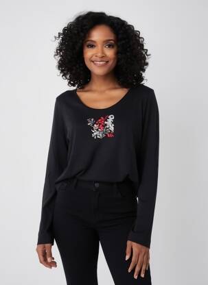 Tricou mâneci lungi mâneci lungi negru DIPLODOCUS femeie