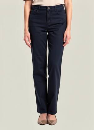 Pantalon drept elasticitate talie înaltă albastru KANOPE femeie