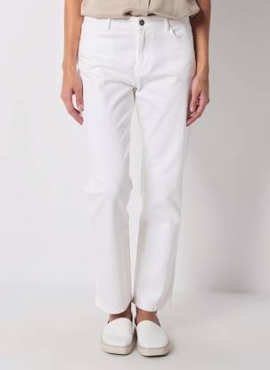 Pantalon drept elasticitate talie înaltă alb KANOPE femeie