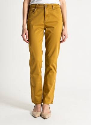 Pantalon drept elasticitate talie înaltă galben KANOPE femeie