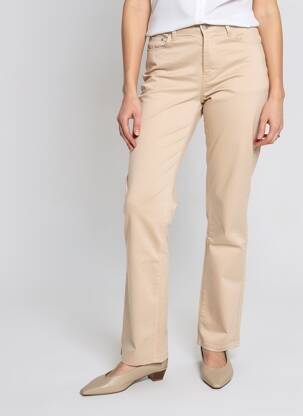 Pantalon drept elasticitate talie înaltă roz KANOPE femeie