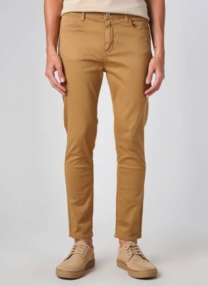 Pantalon slim țesătură poplin mărime normală maro KANOPE femeie